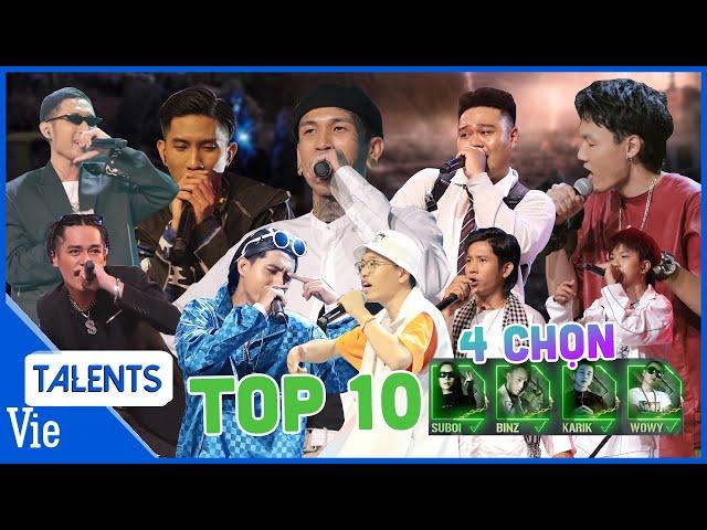 Nhìn lại TOP 10 BẢN RAP XUẤT SẮC giành 4 CHỌN từ Binz, Karik, Wowy, Suboi ở vòng chinh phục RAP VIỆT