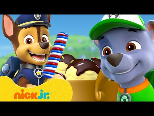 PAW Patrol Yummy Ice Cream Adventures & Rescues!  w/ Rocky & Chase | 10 Minutes | Nick Jr.