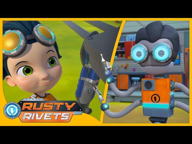 Rusty Builds a Robot  | Rusty Rivets | Cartoons for Kids