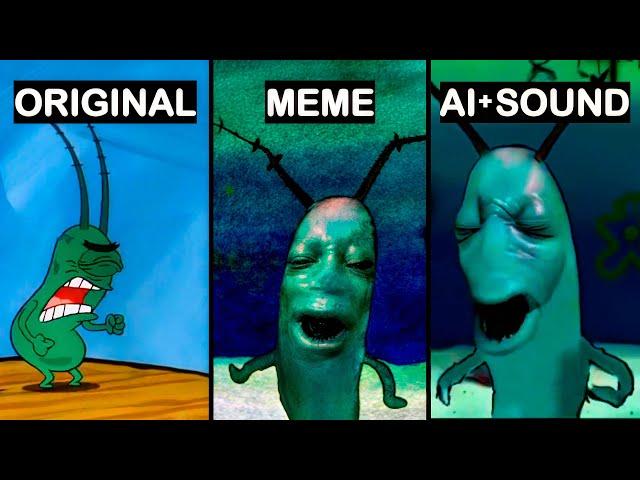 Plankton Moaning Original VS Meme VS Ai Version | meme sound effect