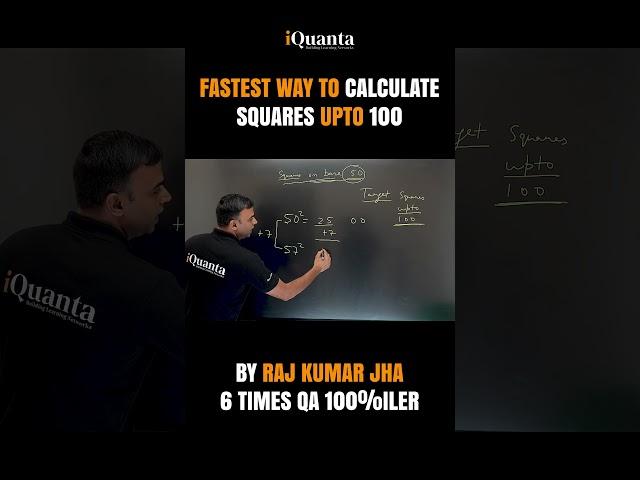 Fastest way to Calculate Squares upto 100 #catpreparation #catexam #mba #iQuanta