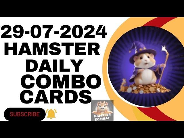 Hamster Kombat daily Combo Cards | Hamster Kombat Daily Combo 29 JULY 2024