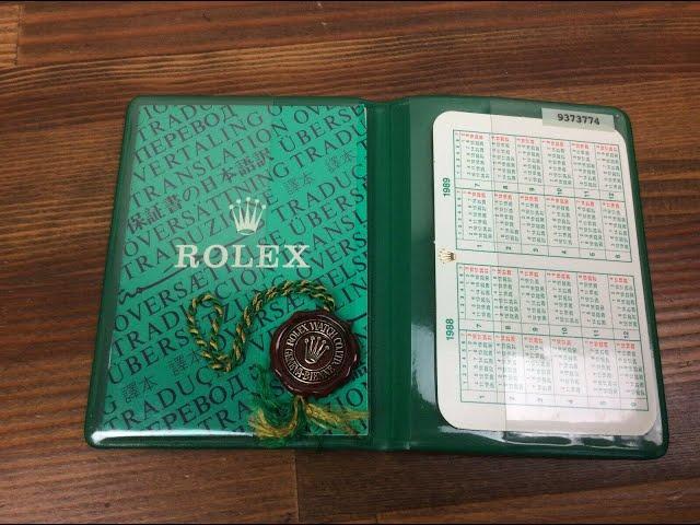 Rolex Vintage 1988 Calendar Card Holder set + Tag + Cert Booklet