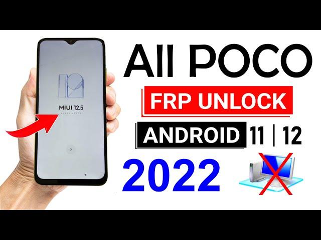 All POCO MIUI 12.5 Bypass Google Account 2022 (without pc)