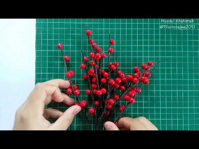 Paper Quilling Red Berry Branch ||Handmade red berry