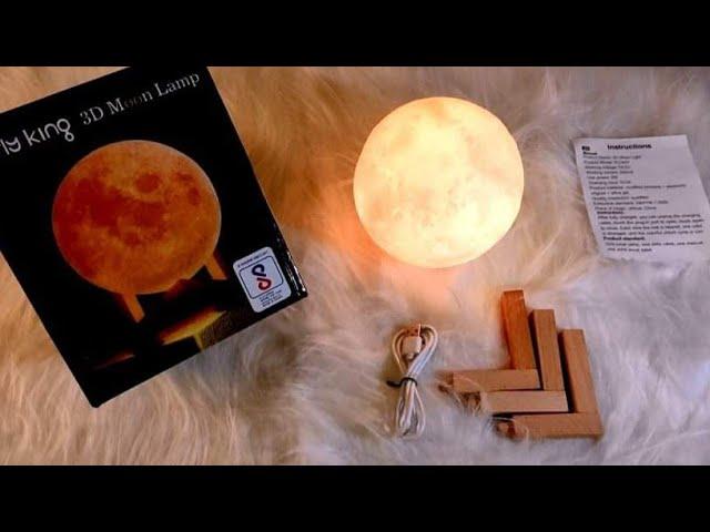 Unboxing Rechargeable 3D Moon Light Lamp | Must Buy