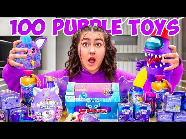 UNBOXING 100 *PURPLE MYSTERY* TOYS!! *RARE FINDS*