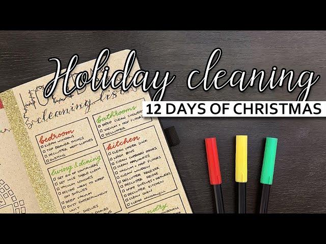 Holiday Cleaning List  Christmas bullet journal ideas