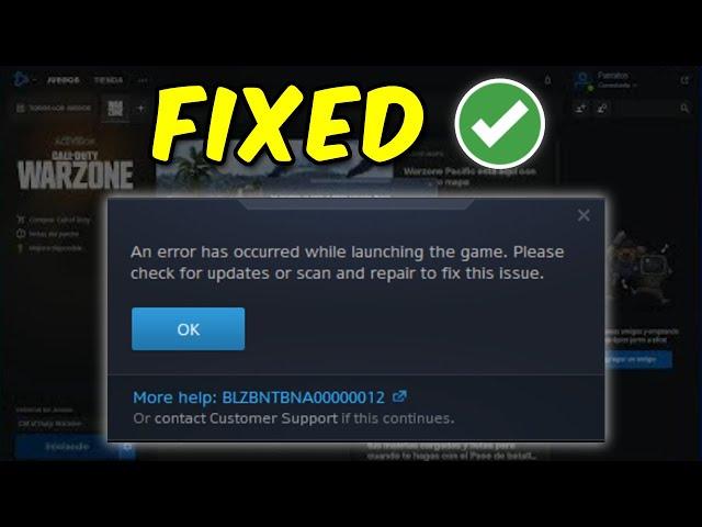 How To Fix BLZBNTBNA00000012 Error Warzone Not Launching or Running from Battle Net Client