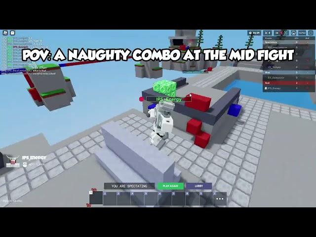 HUGE Combo in IPS Vs EV Clan War! (Roblox Bedwars)