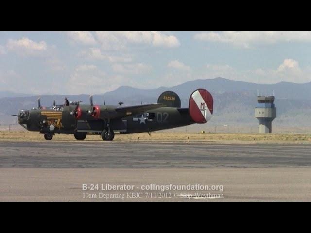 B-24 Liberator warmup & TakeOff