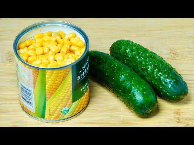 I take a CAN OF CORN and make a brilliant salad! A quick and tasty salad in minutes! A simple recipe