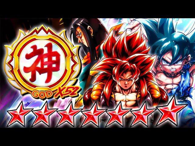 (Dragon Ball Legends) OVER 60 FIGHTS WITH THE AMAZING GT TEAM FOR GOD RANK #52!