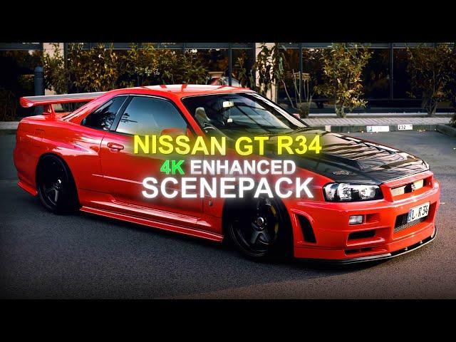 NISSAN GTR R34 SCENEPACK | FREE CAR CLIPS | 4K | ScenesByZero