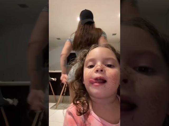 Little girl won't let mom show up her big ass