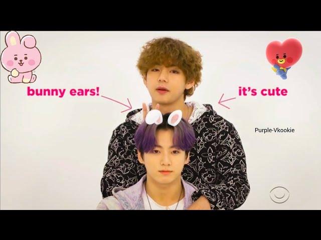 Taekook are cute in late show~ Taehyung called Jk double bunny