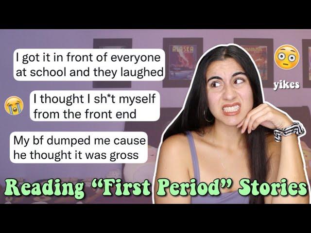 Reading Your 'FIRST PERIOD' Horror Stories 5 (omg the tea!) | Just Sharon