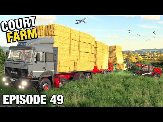 LOADING BALES ONTO THE FLATBED IVECO Court Farm Country Park FS22 Ep 49