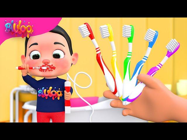 5 Finger Family Good Habits tooth brush routine Song | BluLoo Nursery Rhymes & Kids Songs