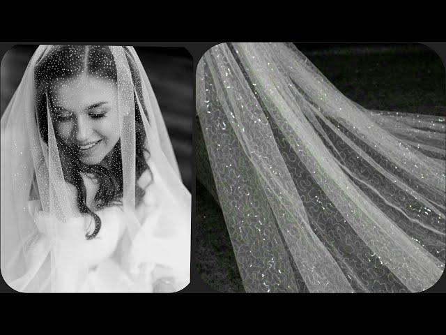 How to sew a tulle veil with glitter