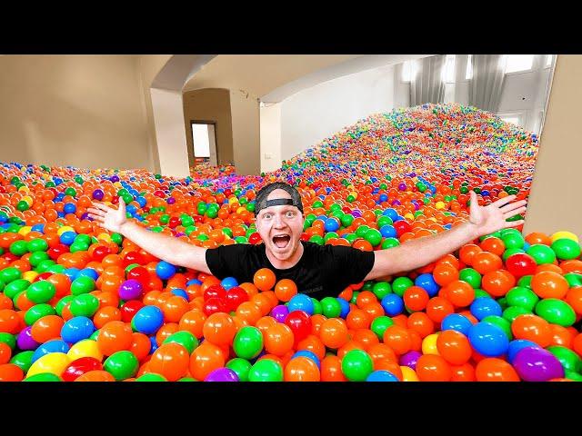 I FILLED MY ISLAND HOUSE WITH BALL PIT BALLS!