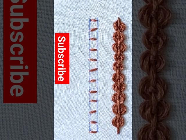Knotted borderline hand embroidery stitch #handwork #sewing #embroiderystitches #borderline