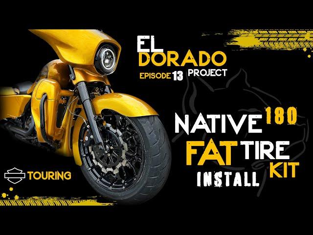 180 FAT Front Tire Kit Install - Native Custom Baggers Pitbull EZ Rush