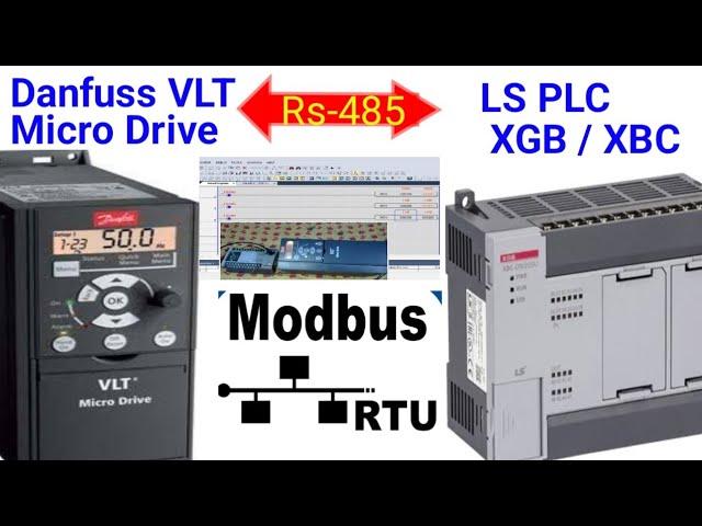 LS/LG PLC XGB/XBC Modbus RTU RS-485 Communication to Danfuss VLT Microdrive Programming Using XG5000