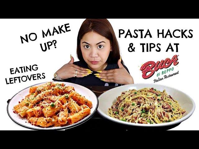 BUCA DI BEPPO MUKBANG & ASMR (SPICY CHICKEN RIGATONI AND CHICKEN CARBONARA)