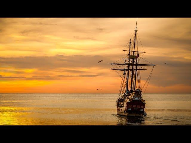 Pirate Ship Ambience | Сreaks of Wood, Sounds of Seagulls And Waves | Background For Sleep | 8 Hours