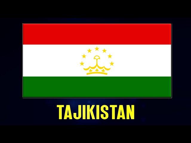 Flag of Tajikistan with national anthem, capital city, area, currency info