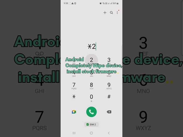 Android :Completely Wipe device, install stock firmware #shorts #techinfo #secretcode #code #android