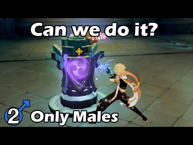 Can we do ALL the starter DOMAINS with just MEN?? Only Males | Genshin Impact