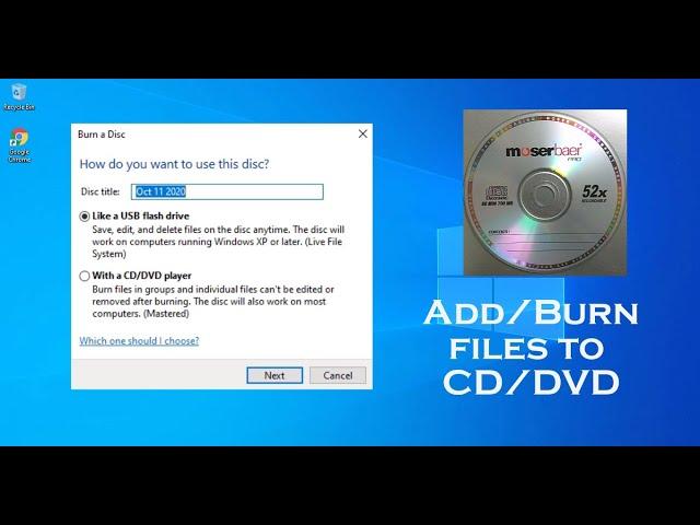 Add/Burn files to CD/DVD: Windows 11/10 || 2023 (pdf,doc,ppt,music,video,etc)