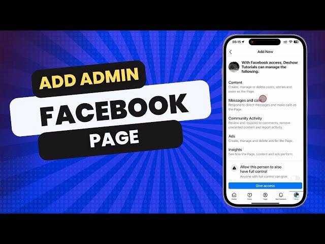 How To Add Admin To Facebook Page in 2024