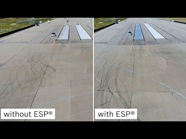 EN | Double lane change with and without ESP® in a Mercedes S class from 1995