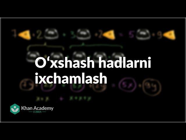 Oʻxshash hadlarni ixchamlash | Algebra asoslari | Algebra 1