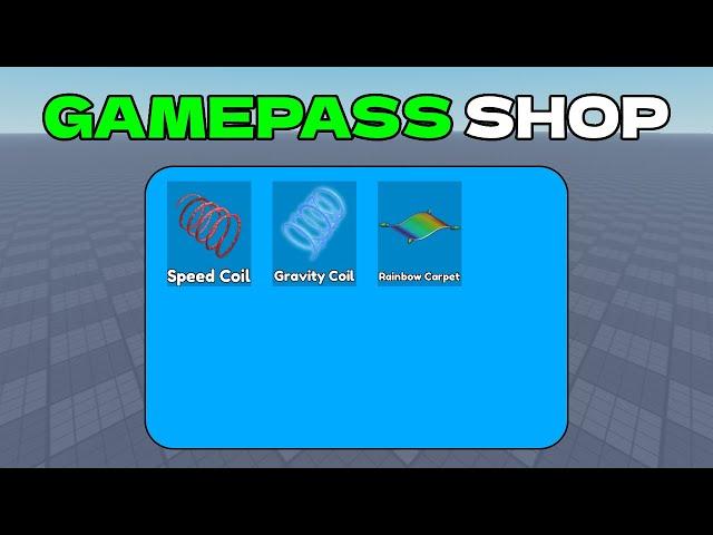 How to Make a Gamepass Shop - Roblox Scripting Tutorial