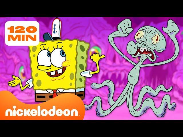 Губка Боб | Монстры в Бикини Боттом! | 2-часовая подборка | Nickelodeon Cyrillic