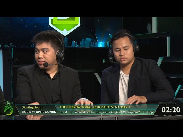 Team Liquid vs Optic Gaming Game 1 - Sanduguan - TI8 Main Event Day 1 #LAKADMATATAG