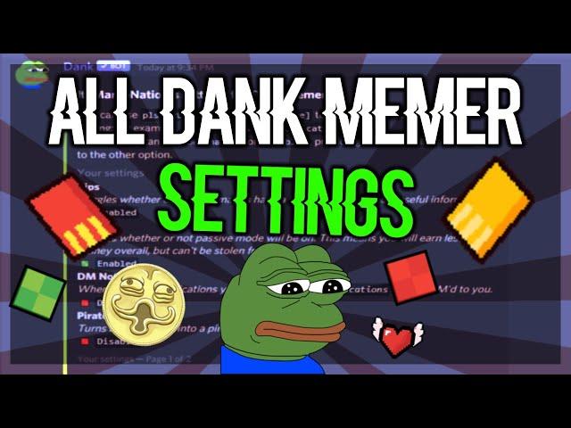 All Dank Memer Discord Secret Setting Commands