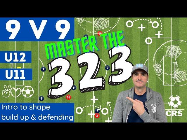 9v9 Youth Soccer 3-2-3 Formation - Intro, Build Up, & Defending