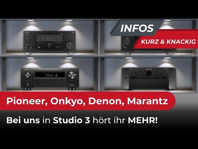 Pioneer, Onkyo, Marantz, Denon - bei uns hört ihr mehr. Studio 3 wurde wieder umgebaut.