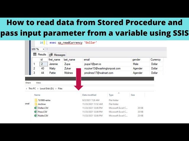 89 How to read data from Stored Procedure and pass input parameter from a variable using SSIS