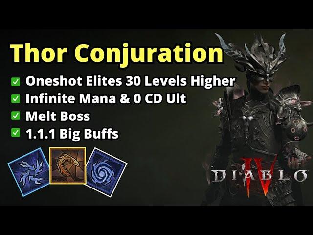 Perfected S Tier Thor Lightning Conjuration Ultimate Guide - Diablo 4 Season 1 1.1.1