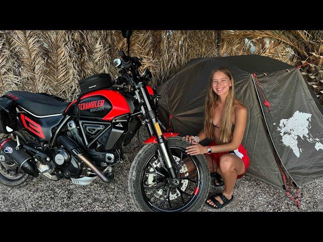 Solo Camping in Schinos, Greece with my Scrambler Ducati / Dominika Rides