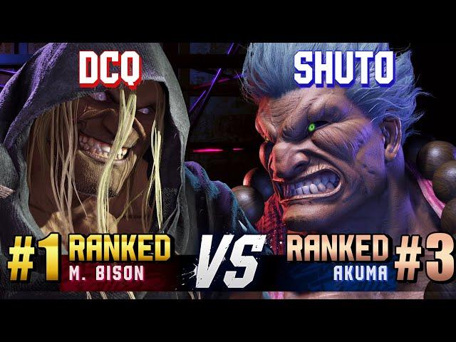 SF6 ▰ DCQ (#1 Ranked M.Bison) vs SHUTO (#3 Ranked Akuma) ▰ High Level Gameplay