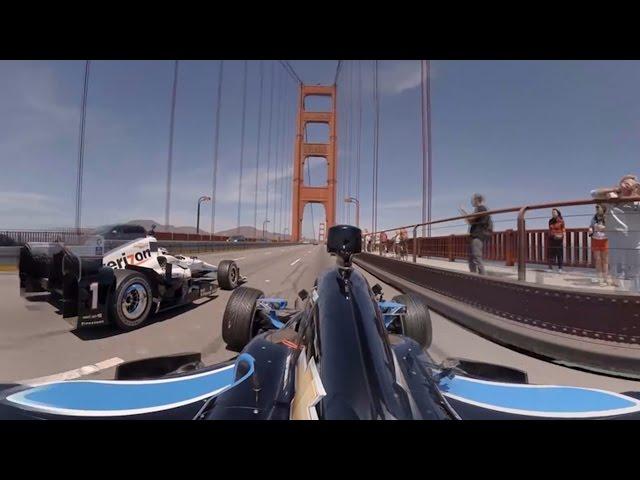 GoPro VR: Indycars over the Golden Gate Bridge