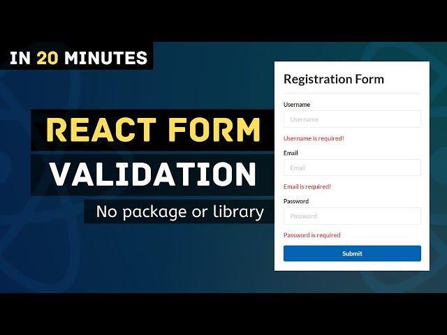 Form Validation using React | React Forms Handling & Validation Tutorial | React Sign up Form