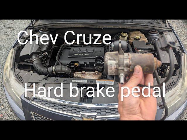 Chevy Cruze, hard brake pedal.   Let's change the vacuum motor !